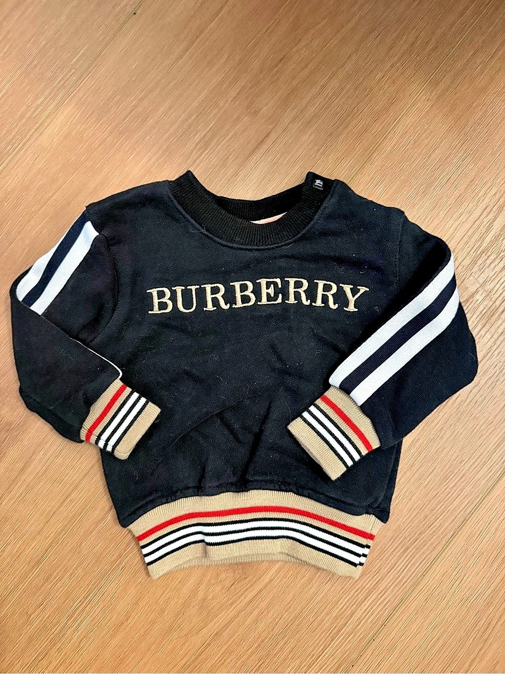 Burberry Black Embroidered Sweatshirt 3-6M ✨